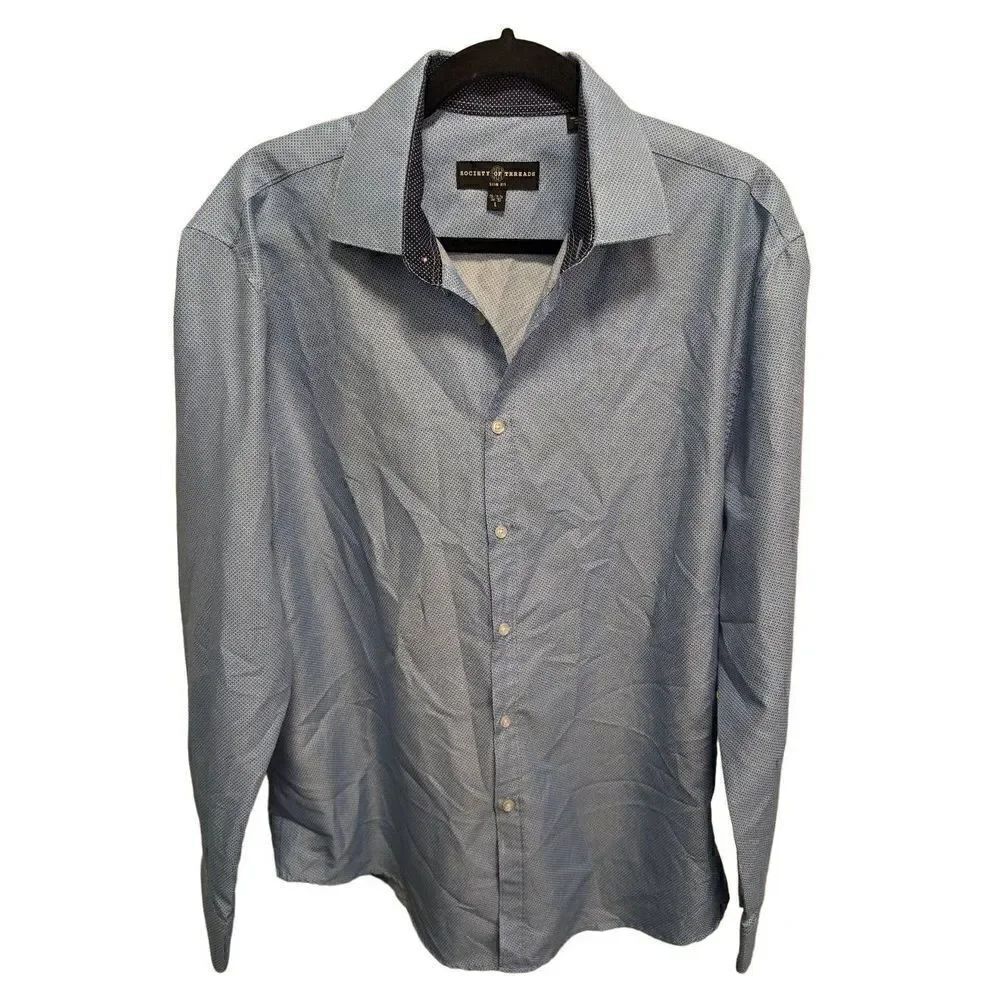 Society of Threads Slim Fit Long Sleeve Button Down Dress Shirt Men's Size Large